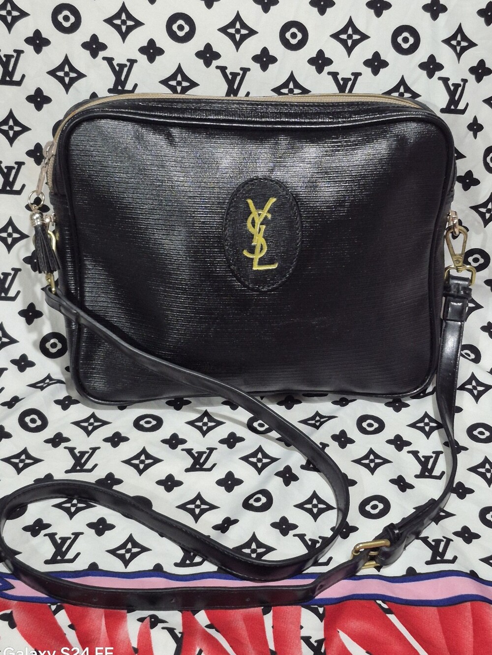 Authentic Vintage Yves Saint Laurent Black Crossbody Bag with  Dustbag